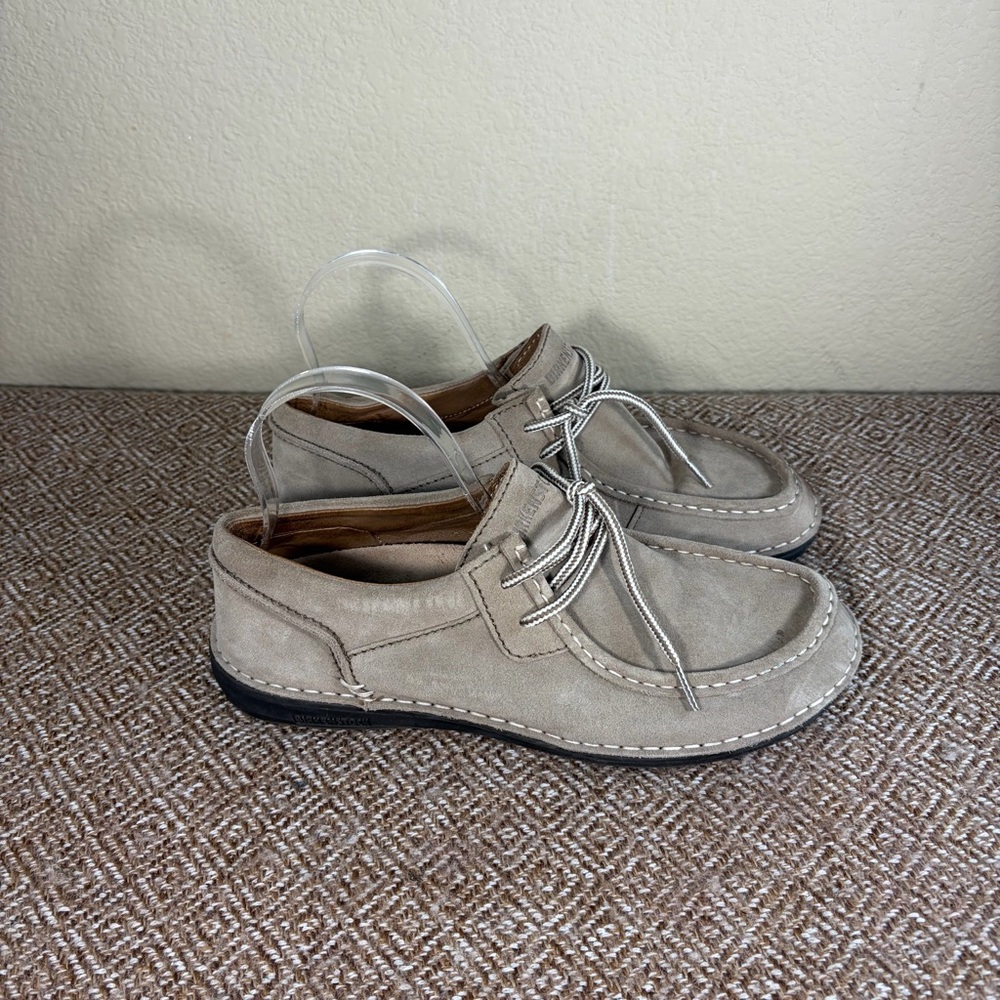 BIRKENSTOCK SUEDE MENS SHOE SIZE 9 42 COLOR SANDS BEIGE MADE IN GERMANY $258